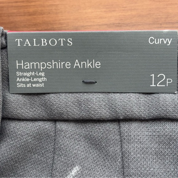 NWT Talbots Chatham Slim Ankle Pants, Curvy Fit, Size 12 Petite - Picture 8 of 10